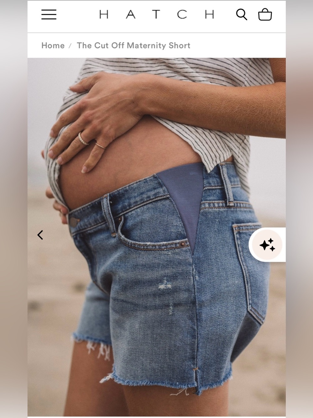 Hatch maternity denim cut off short size 28
